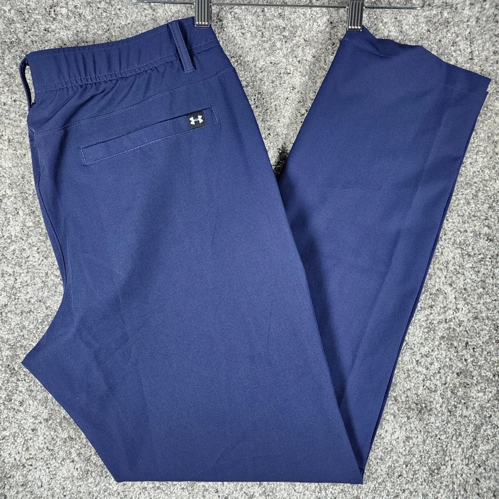 Under Armour Golf Pants Mens 36/32 Navy Blue Performance Stretch Excellent